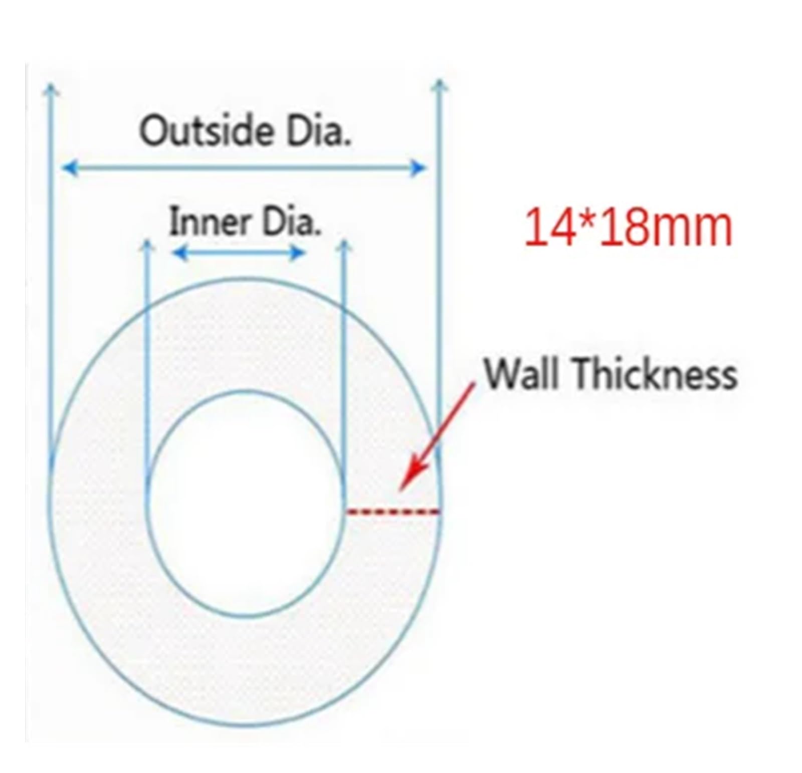 Tubo de silicona transparente de grado alimenticio de 10 metros, 2, 4, 6, 8, 10, 12, 16 y 20 mm, manguera flexible de goma for jardín y acuario.(14x18 mm,10 Meter)