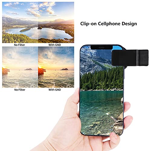 Image of 37mm Clip-on ND 2-400 Cellphone Camera Lens Adjustable Density Filter with Phone Clip for iPhone for Samsung Android Smartphones