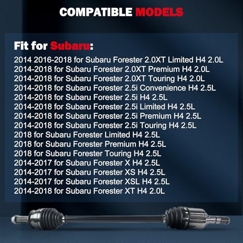 CCIYU CV Axle Shaft Assembly for Subaru Forester/Impreza 2014 2015 2016 2017 2018 2019 2020 2021 2022 2023 – Front Left or Right, only Automatic CVT - Replace# NCV66012 by cciyu - Image 2
