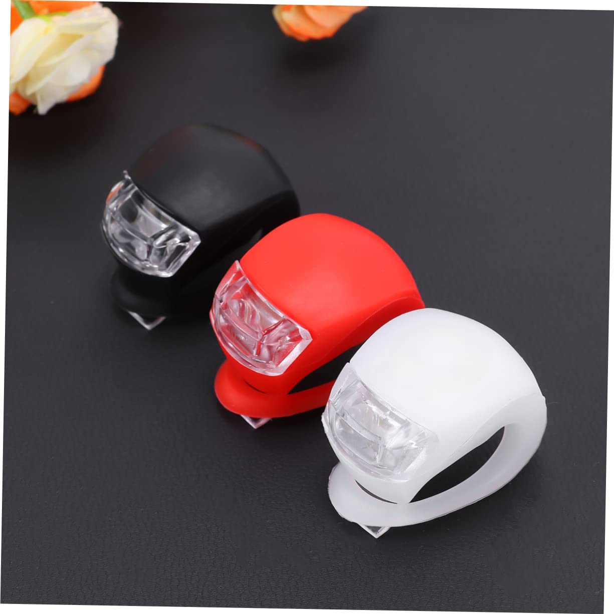 Anneome 2 Set di per Bici in Silicone Anteriore E Posteriore di Avvertimento A LED per Ciclismo Facili da Installare in Silicone 6 Pezzi * 2