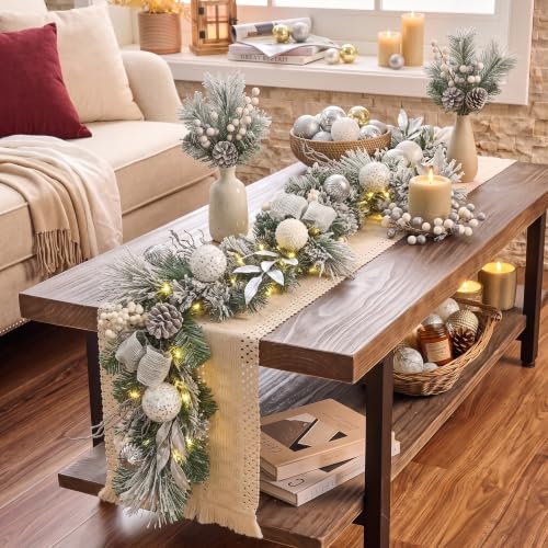 Valery Madelyn 152cm Weihnachtsgirlande mit 20 Beleuchtung Timer,5ft künstliche Tannengirlande Weihnachtsdeko… – Ansicht 5