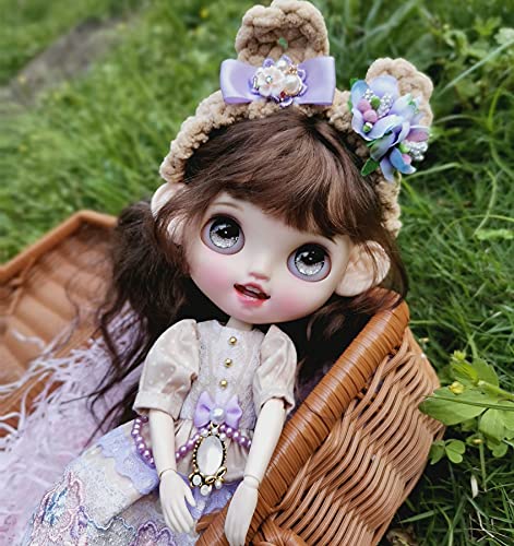 Amazon.co.jp: ブライス衣装オビツ24リカちゃん通用ドールドレス 茶色