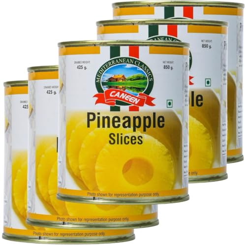 Image of CANEEN Pineapple Slices (850g) | Juicy & Sweet, Ideal for Desserts, Salads & Snacking | (Pack of 5)