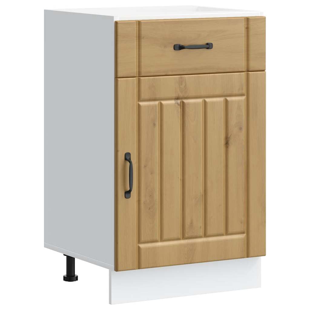 vidaXL Küchen-Unterschrank Lucca Artisan-Eiche Holzwerkstoff, Spülenunterschrank, Schrank Küche, Lagerschrank, Unterschrank für Küche, Küchenzeile
