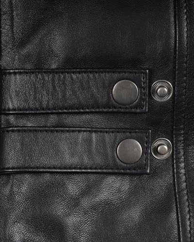 Image of fjackets Cafe Racer Leather Jacket Men Real Lambskin - Leather Jacket Men Moto Style, Zip Up