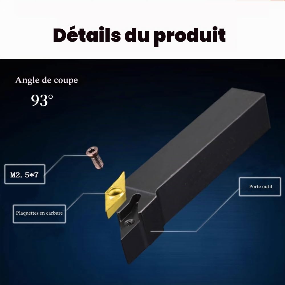 Burin rotatif 1/2" SVJCR1212H11 SVJCL1212H11+VCMT110304 Lames en carbure