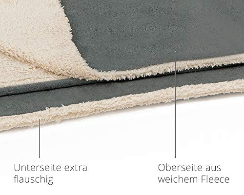 Direkt-Stick.de Hundedecke mit Namen Bestickt, XL Größe ca. 130x160cm, weiche Decke extra groß mit Hundenamen personalisierbar