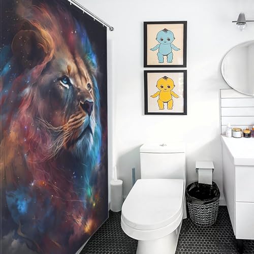 Rideau de douche lion imperméable pour éviter les flaques - 3