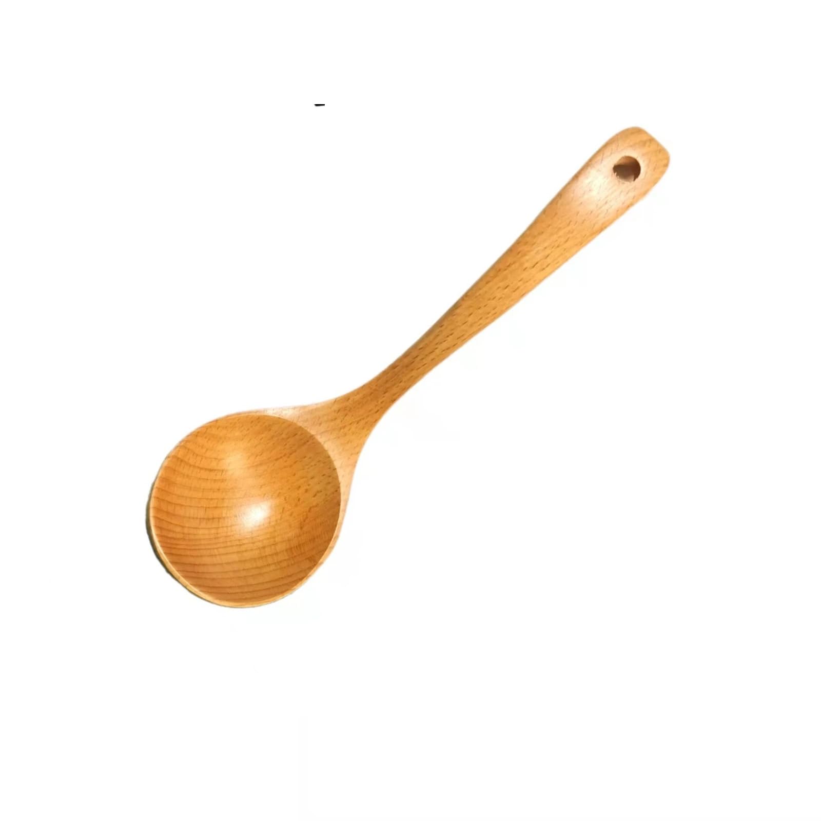 Cuchara de cocina de madera maciza antiadherente con mango largo para ollas profundas