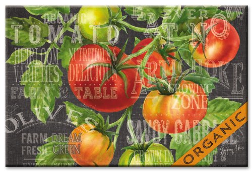 CounterArt Chalkboard Veggies Glass Cutting Board, 8 by 12-Inch