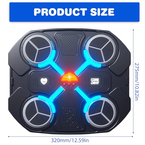Music Boxing Machine, Smartes Musik Boxmaschine für Kinder mit Zählfunktion, Musik Box Maschine Unterstützt Bluetooth,Music Punch Sport Geräte mit 3 Geschwindigkeit, Lautstärkeregelung, Boxhandschuhe