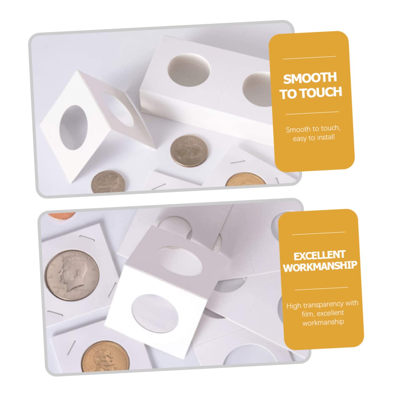 Artibetter Unidades De Soportes De Cartón para Monedas De Colección Surtidos Almacenamiento Seguro para Álbum De Monedas 200 Piezas*4