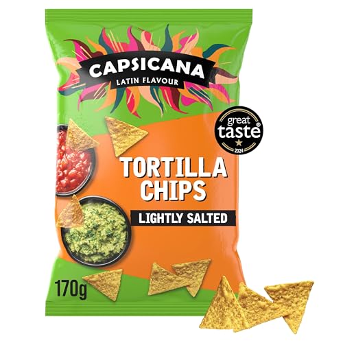 Capsicana Mexican Tortilla Chips 170g | Lightly Salted | Perfect For Nachos, Dipping, Snacking & More