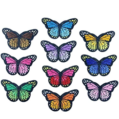 Parche de tela bordado de mariposa colorido hecho a mano, adhesivo decorativo para ropa, parche D7X3, parche de tijeras de bordado, parches de reparación a granel