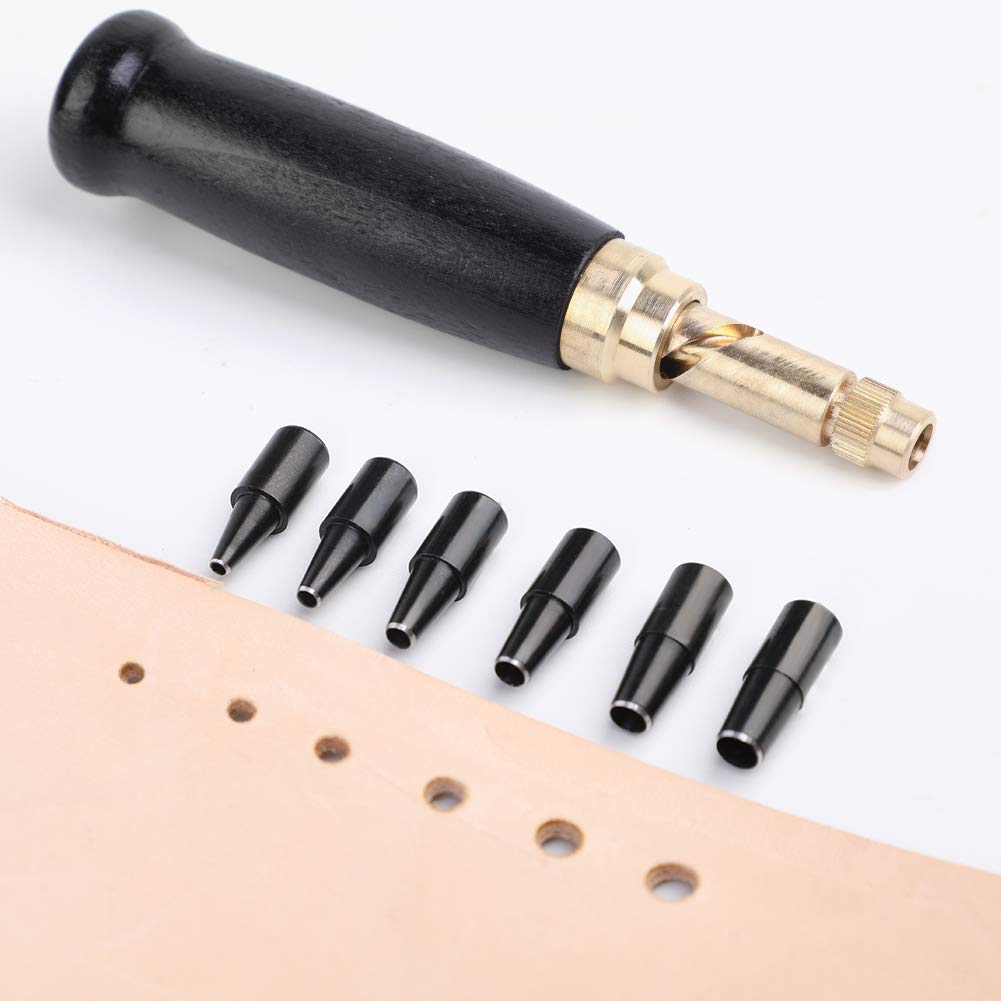 Buy Adjustable Japanese Screw Punch, Screw Hole Punch, 6 Tip Sizes Leather Paper Craft