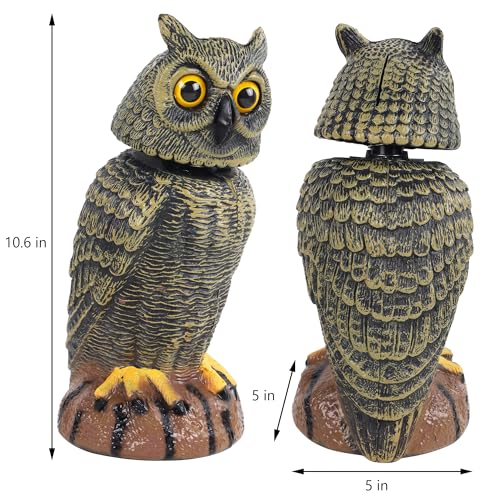 image for Hausse 2 Pack Bird Scarecrow Fake Owl Decoy Sculpture, 10.6 Inch Heigh