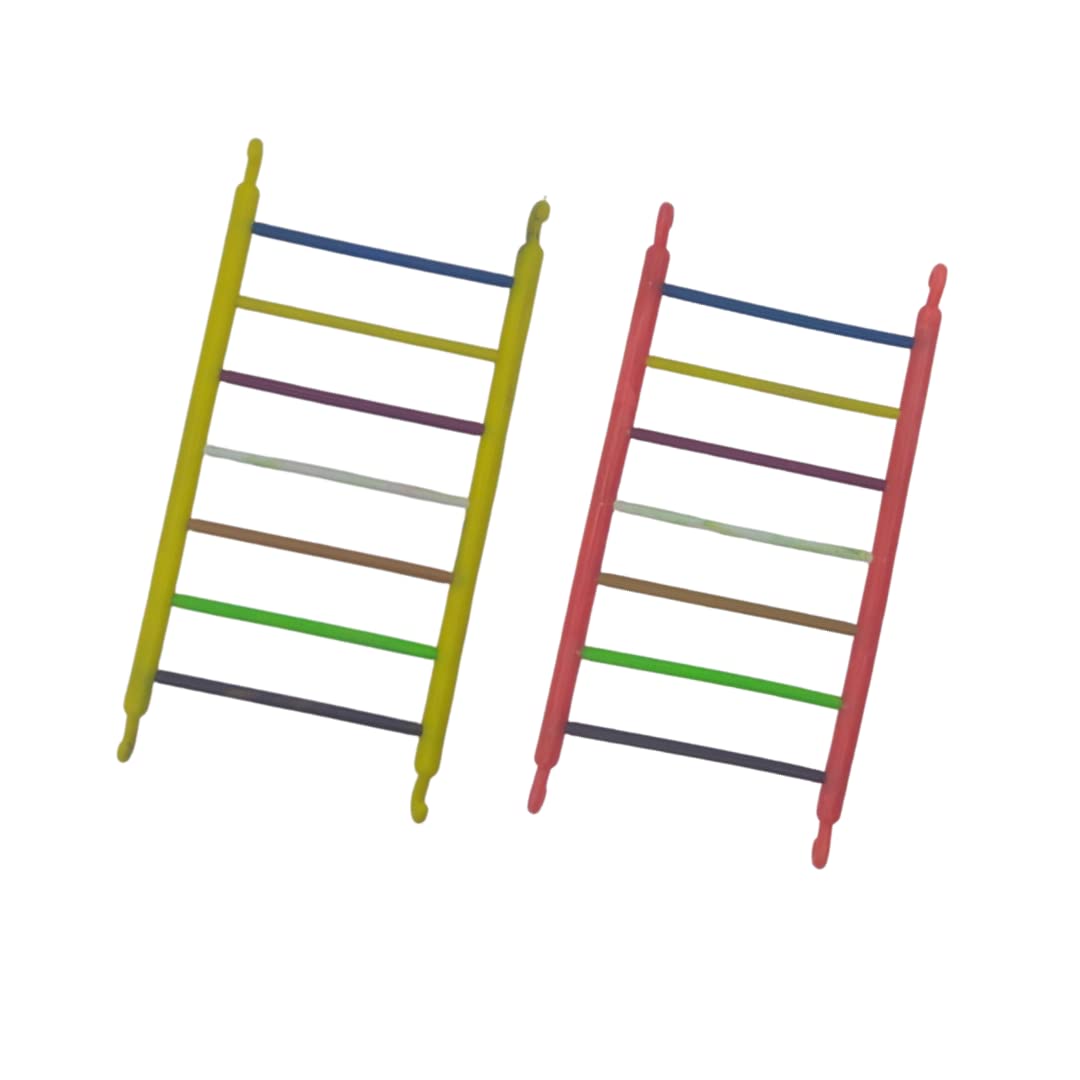 Colour Full Bird Ladder Toy Ladders Perches Toys Cage Accessories for Small and Medium Parrots Parakeets Cockatiels Lovebirds Sun Conures Finches. (Seven Step, Multi Colour 2 Pieces) (B0BCQW6KHX) Amazon Price History, Amazon Price Tracker