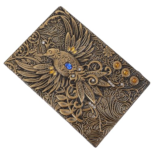 HOODANCOS Libreta de Notas Vintage A5 Tapa Dura Fénix Estilo Europeo Retro Papel de Calidad para Diario y Cuaderno de Viaje Color Bronce Adecuado para Apuntes y Bocetos
