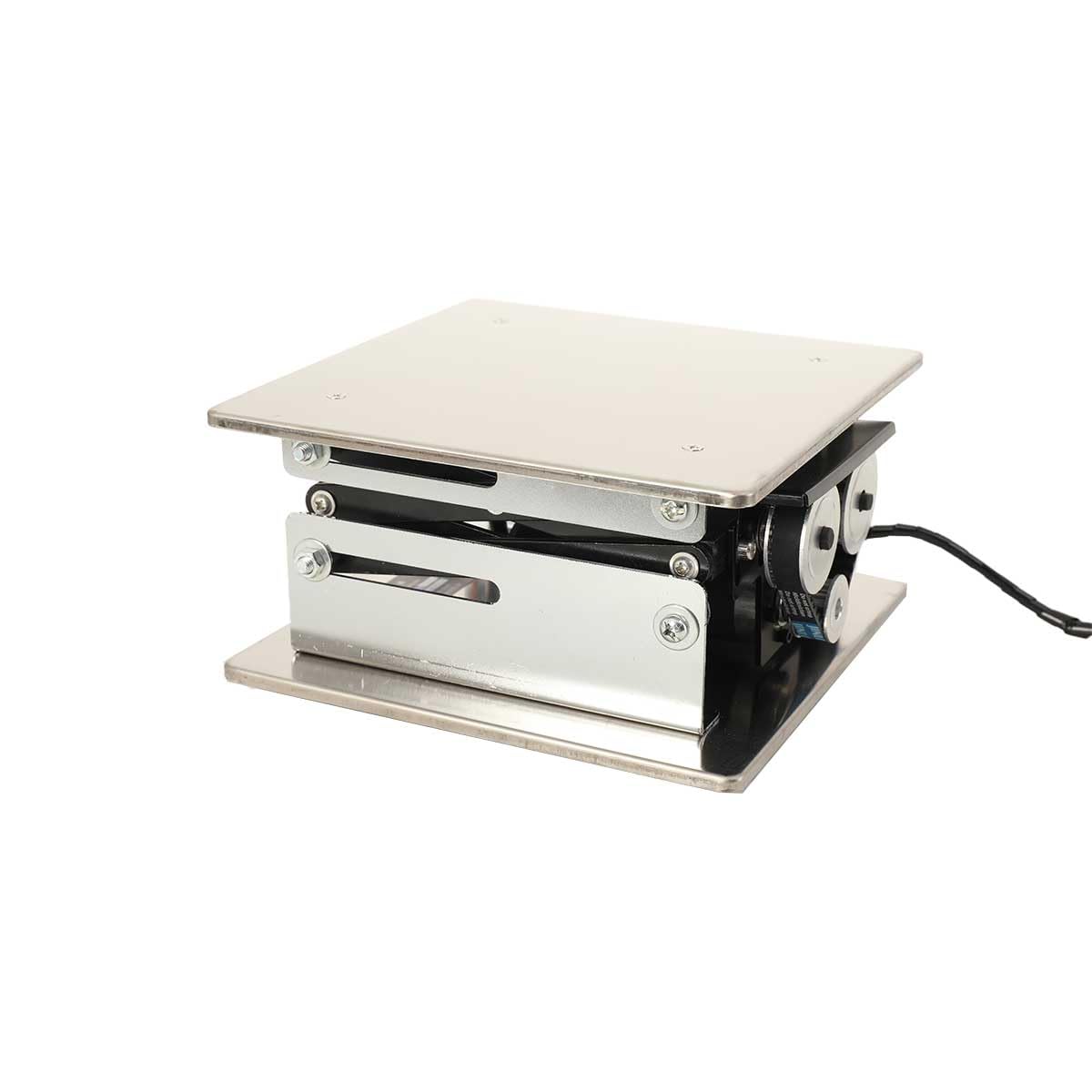 Elektrische Hebebühne Laborhebebühne aus Edelstahl, 200 × 200 mm Kleines Fernbedienung Heber Hubtisch, Hubbereich 100–307mm, Maximal Unterstützte Gewicht 10KG