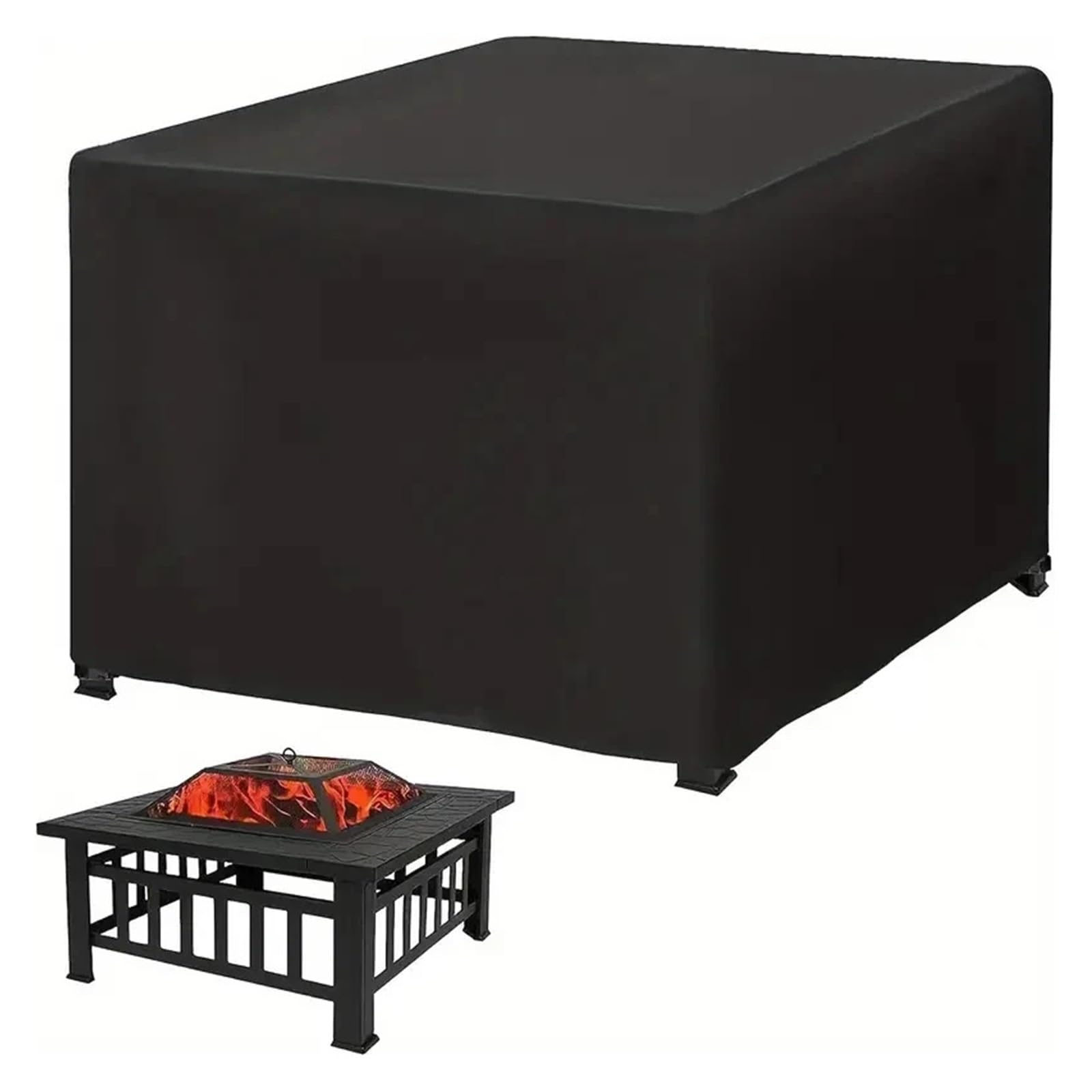 BYAMBD Patio Sofa Covers Square Fire Pit Cover 210D Waterproof Square Patio Fire Pit Table Cover With Drawstring Bottom Grill Cover, BBQ Accessories(92x92x51cm)
