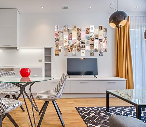 Image of Pack of 54 Soft Netural Wall Collage Kit Posters - 4 x 6 Inches Wall Decor Poster - Wall Art For Bedroom, Living room, Office - 1 Tissue Tape