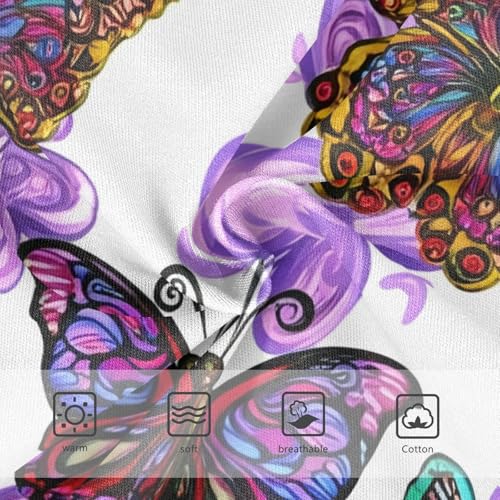 Vibrant Purple Butterflies White Toddler Girls Underwear 2t Cotton Panties for Girl Fun Underpants Briefs3