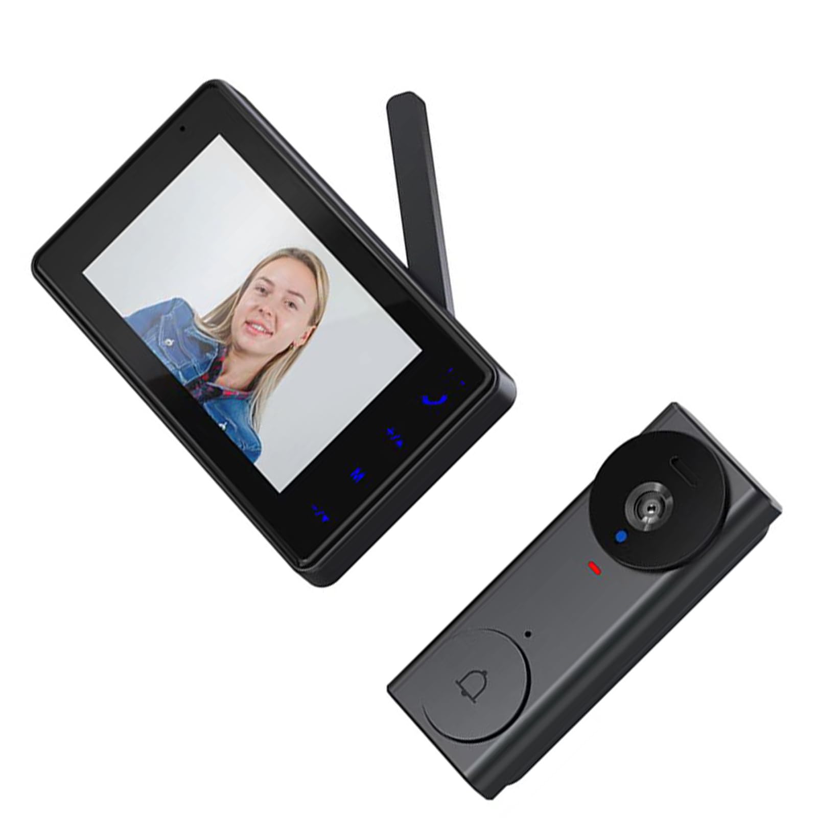 CYDZSRA 43 Inch Wireless Doorbell Camera No Subscription With Two Way Intercom HD Video Automatic Capture For Effortless Security Doorbell Camera Wireless No