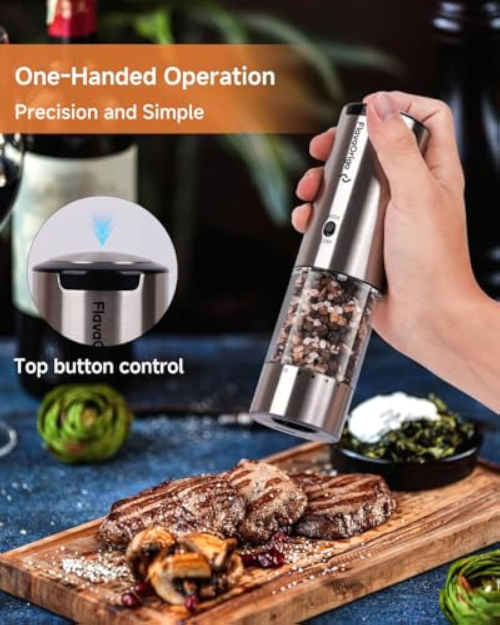USB-C Rechargeable Electric Salt & Pepper Grinder Set