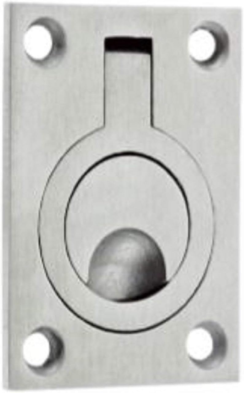 Solid Flush Ring Pull Handle 44mm x 62mm Satin Stainless Steel