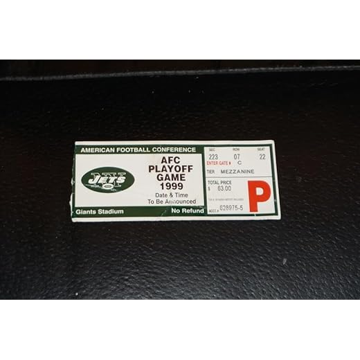 1998 JAGUARS AT JETS AFC PLAYOFF GAME FOOTBALL TICKET STUB