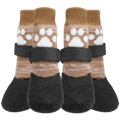KOOLTAIL rutschfeste Hundesocken ¨C Outdoor-Hundeschuhe wasserdichte Hundeschuhe Pfotenschutz mit Gurt Traktionskontrolle f¨¹r Hartholzb?den
