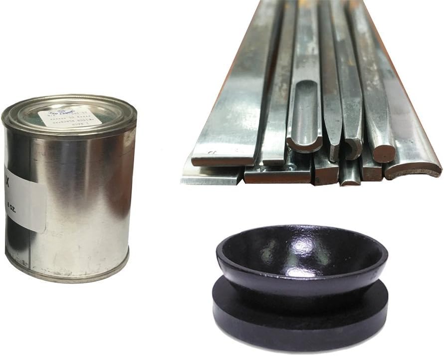 EuroTech EuroTech Shallow Pitch Bowl with Rubber Pad, Black Pitch 8oz and Chasing Tool Set of 20