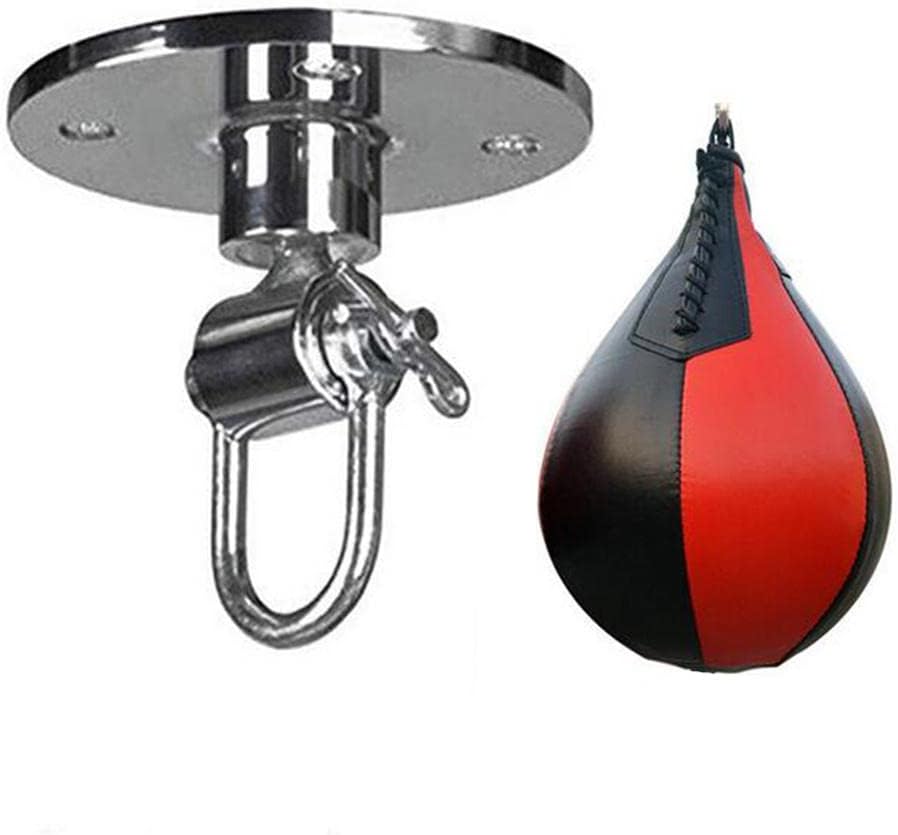 Premium PU Boxing Ball Punch Bag Speedbag for MMA Muay Thai Training | Reinforced Seams & No Air Leaks | Enhance Endurance & Accuracy | 360 Degree Rotatable Ceiling Mount Anchor - Red