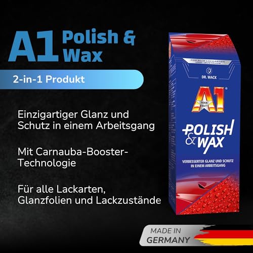 DR. WACK - A1 Polish & Wax 500 ml - Autopolitur & Autowachs in einem - Zuverlässige...