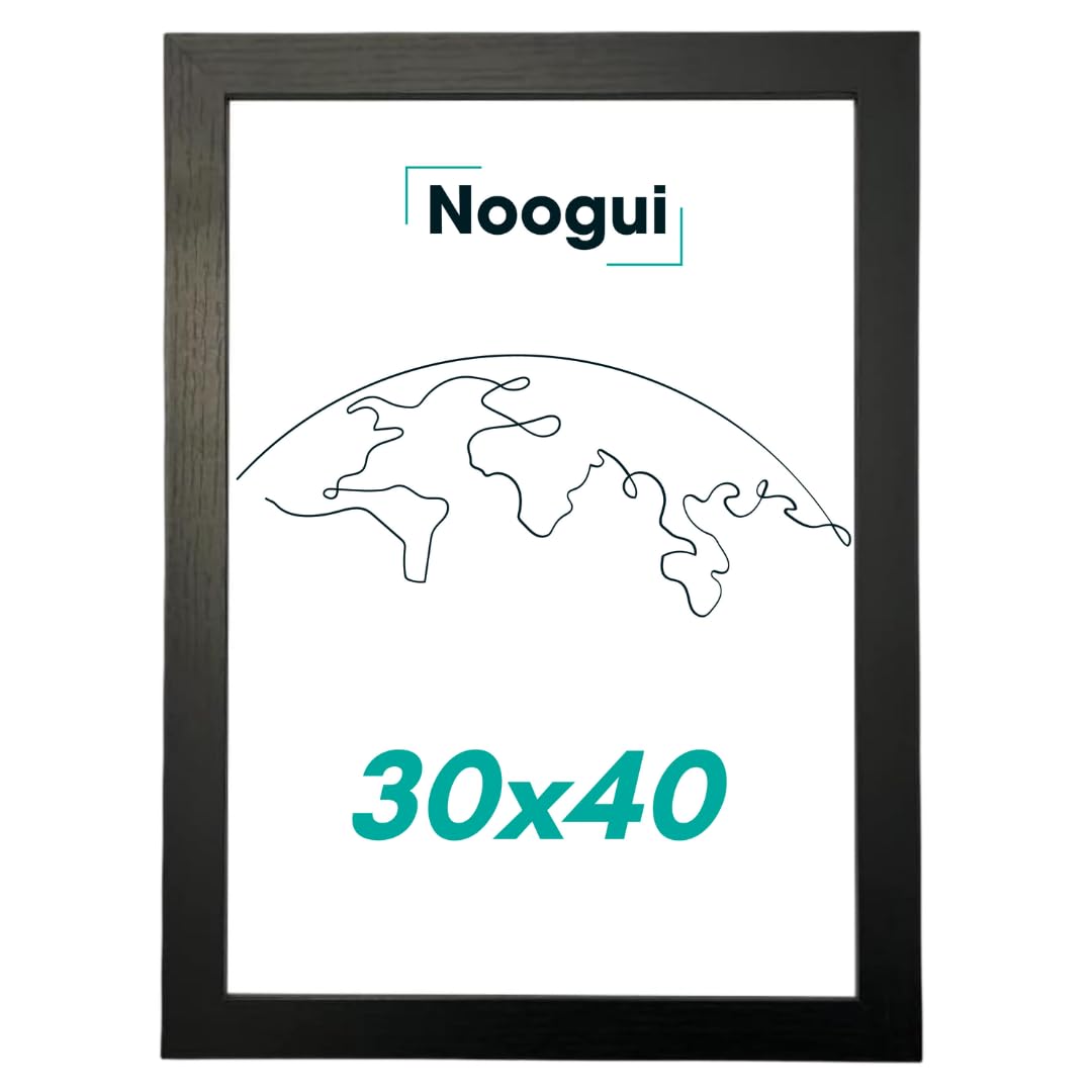 Marco 30x40 | Madera | Marco para fotos | Marco de Fotos 30x40 | Tamaño 30x40 cm | Color Negro | Ideal para Fotos y Certificados (Negro, 30x40 cm)
