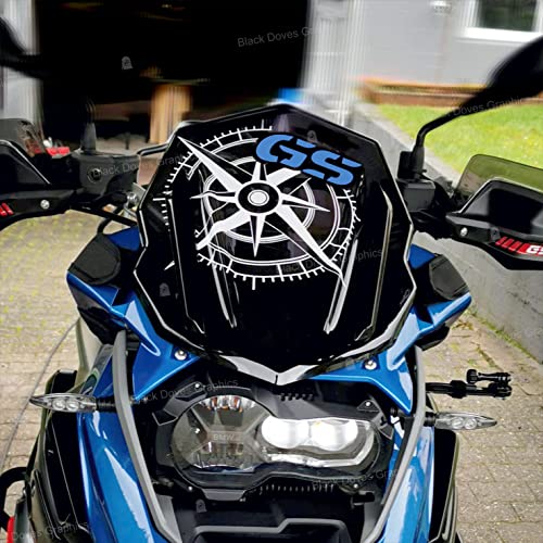 Autocollant boussole pour pare-brise Motorrad GS f800 r1200 r1250 blanc-azur