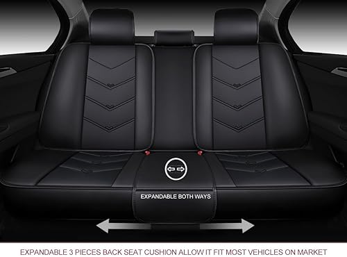 Miniatura 8 de OASIS AUTO OS-003, Fundas de cuero y tela para asientos de automóvil. Cubierta acojinada de cuero sintético para autos, SUV, camioneta Pick-up,