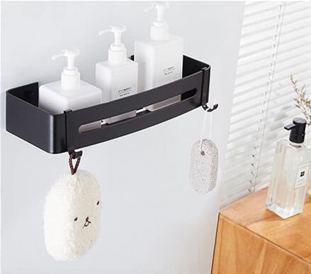 ANNBKA Shower Shelf Racks Corner Shelf Wall Mounted Black Aluminum Bathroom Soap Dish Bath Shower Shelf Bath Shampoo