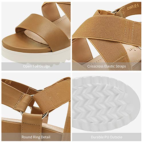 Image of DREAM PAIRS Women's Open Toe Ankle Strap Platform Wedge Sandals
