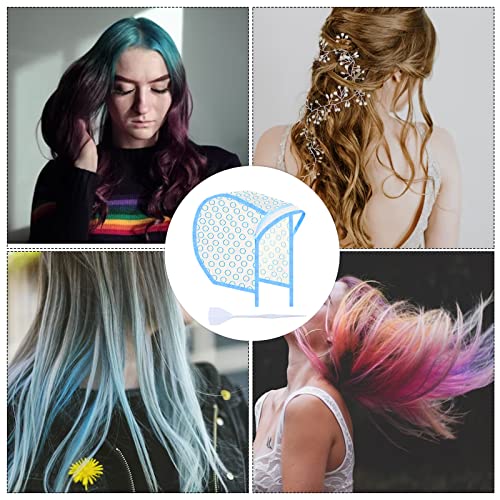 Blmhtwo 6Pcs Hair Highlighting Cap Kit, Pe Hair Dye Cap Tipping Cap Disposable Hair Art Frosting Cap With Plastic Crochet Hook Hair Colouring Cap Set Kit For Diy Dyeing Hair #TOP6