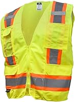 Radians SV6G5X Two-Tone Class 2 Surveyor Safety Vest 5X-Large Green - ANSI Compliant High Visibility with Pockets