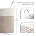 Kodomoore Laundry Basket – Laundry Hamper for Clothes, Blankets, Yoga Mat – Woven Cotton Rope Basket for Living Room, Nursery Room – Boho Style –15”D x 18”H – White & Beige Brown