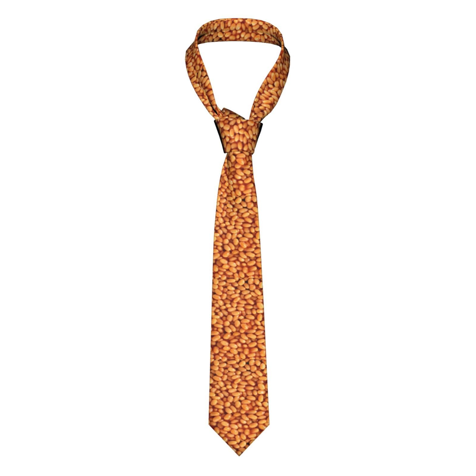 KONGNY Baked Beans Mens Ties Men's Neckties Polyester Novelty Skinny Tie For Wedding Party Groom Groomsmen