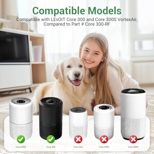 Image of 2 Pack Core 300 Replacement Filter, Compatible with Levoit Core 300, Core 300S Air Purifier, Compare to Core 300-RF models, 3-in-1 H13 True HEPA & Activated Carbon Filter, White
