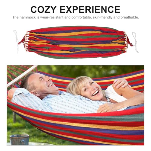 Hamac de jardin double en toile rayée rouge DOITOOL