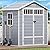 DWVO 6x4.4 FT Resin Storage Shed with Fence-Style and Side Windows, Lockable Door, and Vents for Garden, Backyard, Patio, Lawn, Gray