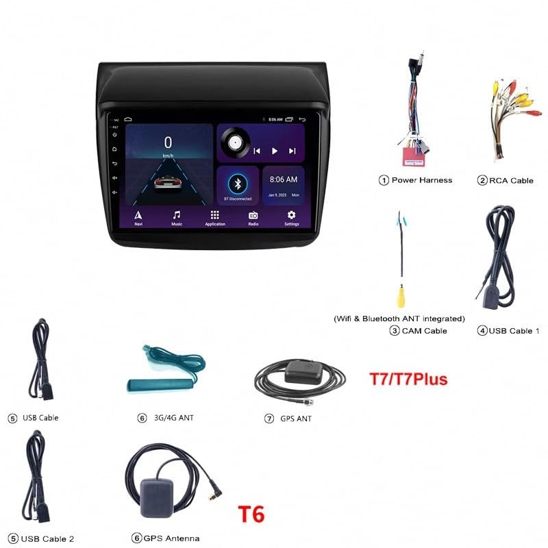 Radio de coche con cámara trasera para Nissan March K13 y manos libres 7