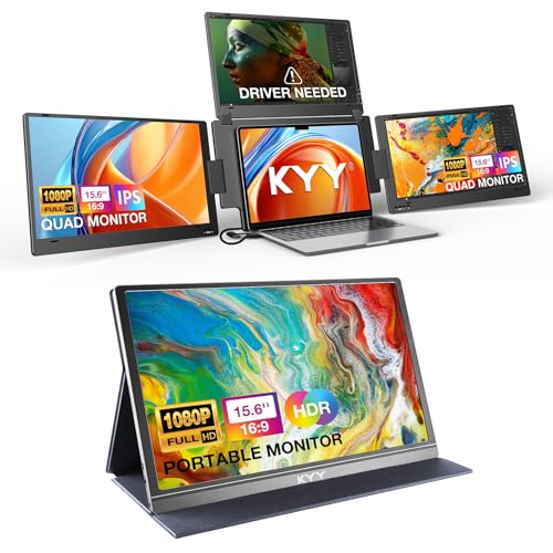 Image of KYY 15.6 inch Portable Monitor (K3) and Triple Screen Laptop Monitor Extender