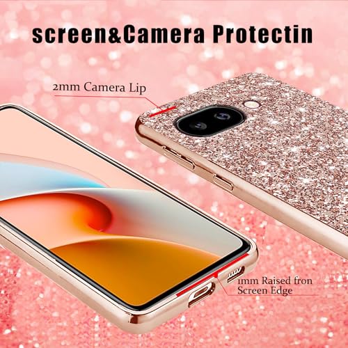 Coque Google Pixel 9a paillettes or rose cadeau parfait pour elle - 5