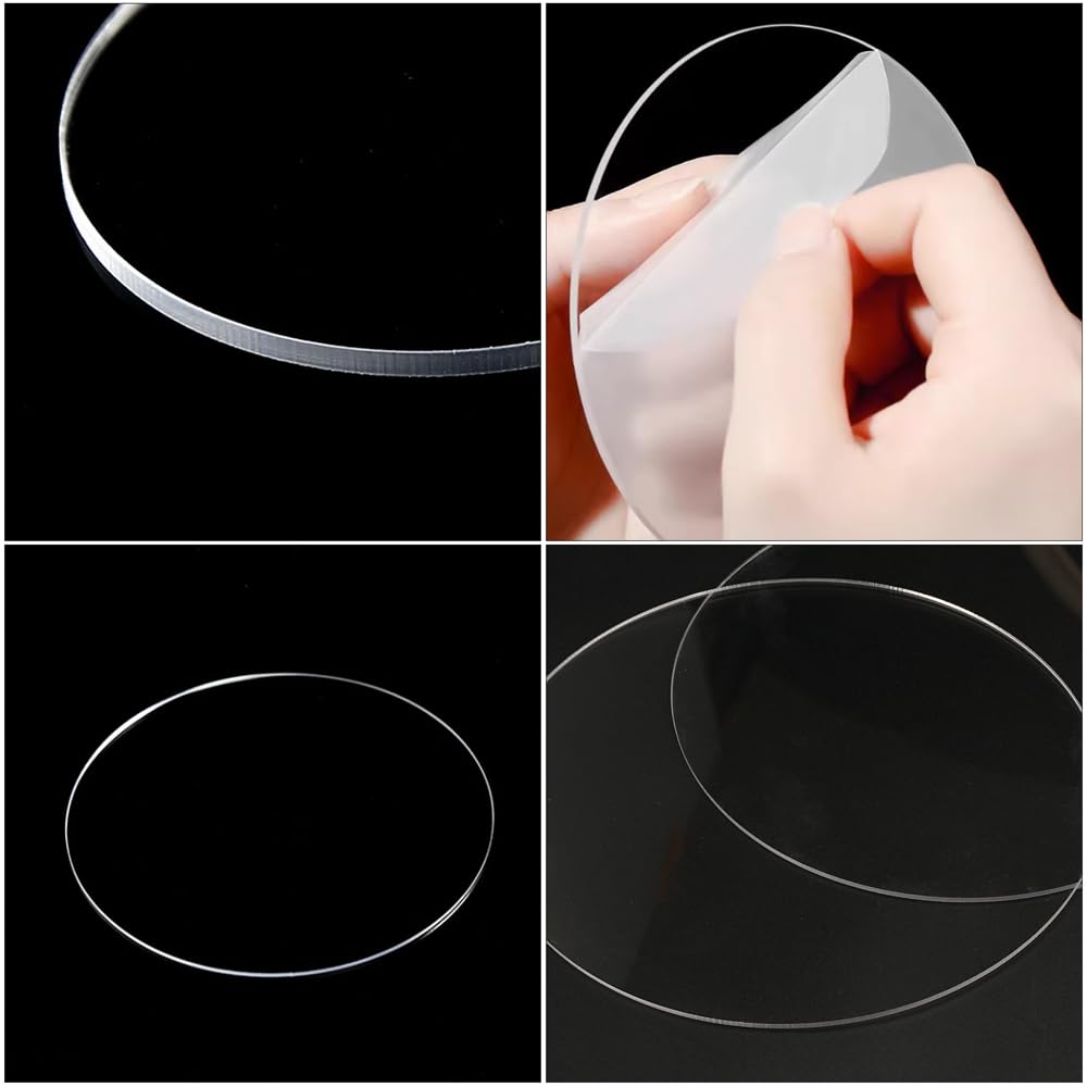 Disques Acrylique Gâteau Plateaux à Gâteau En Acrylique - 4 Disques Réutilisables (15cm Et 20cm) - Antiadhésif Plateau Pâtisserie Réutilisable
